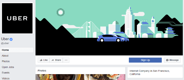 Uber Facebook cover photo