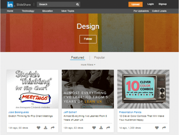 social media channels for designers Slideshare 1