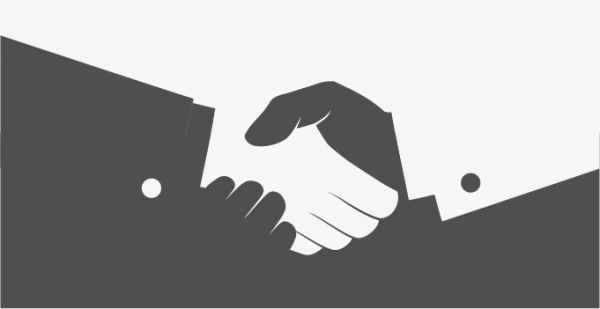 shaking hands for a co-branding partnership