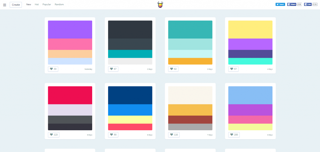 Inspirational apps for designers - Color Hunt