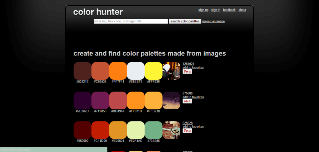 Color Hunter App Palette