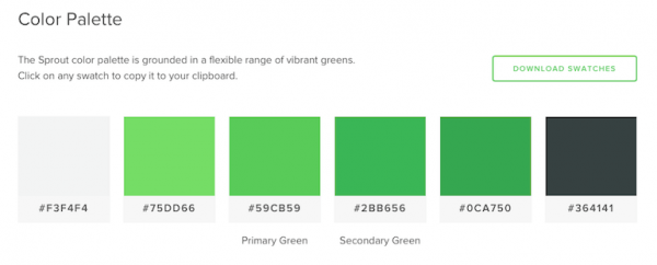 Sprout social colour palette