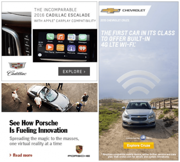 Porsche banner ad example focused on innovation