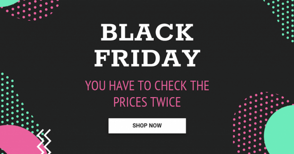 Black Friday banner ad template in black&white and 2 other colors