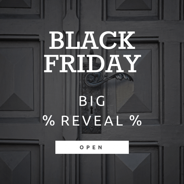 Black Friday Reveal Banner Template with a door