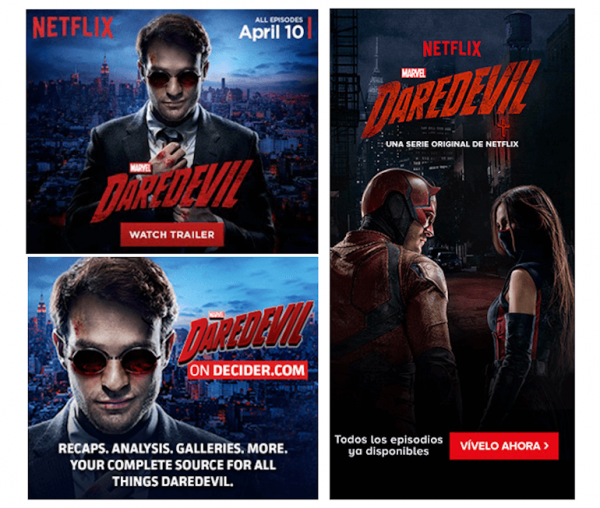 Daredevil Netflix banner ads