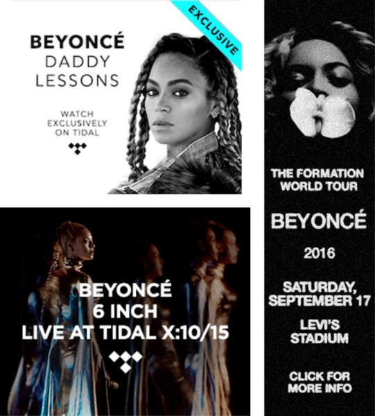 Beyonce banner ads