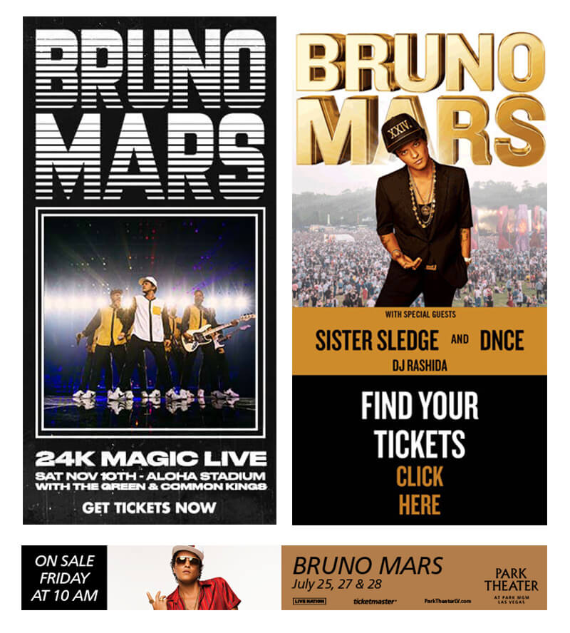 bruno mars banners for concert