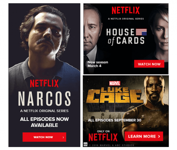 Narcos house of cards banner ads