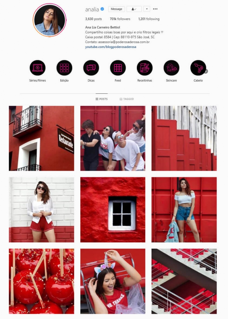 instagram feed ideas red theme