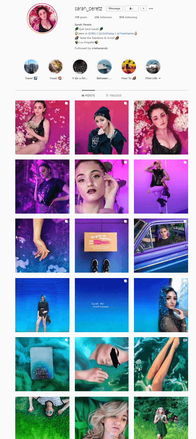 rainbow theme instagram feed idea