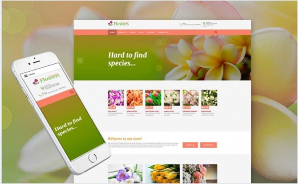 Parallax Flower Shop Responsive Joomla Template
