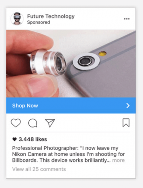 Future Technology Instagram ad example