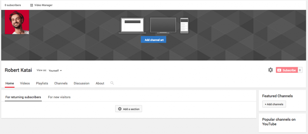 add banner on youtube