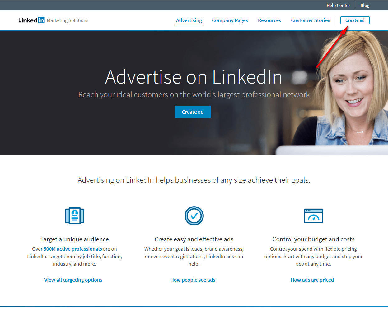 Create Linkedin ad