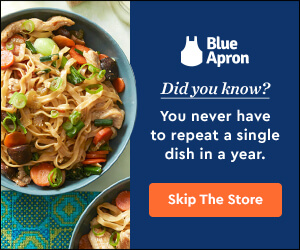 Blue Apron colored animated banner