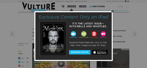 rich media pop ups example