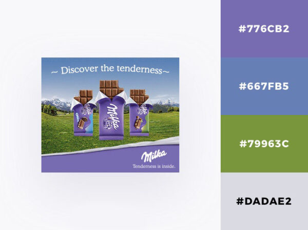 purple color palette in Milka display ad