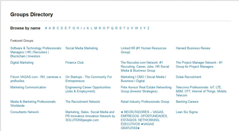 groups directory Linkedin