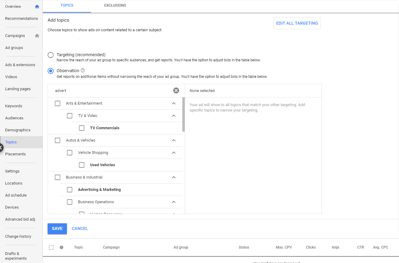 how to increase ctr - topics setting