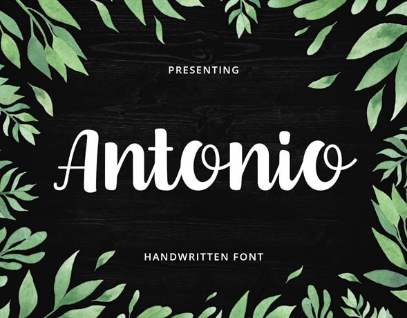 Antonio brush hand lettering font