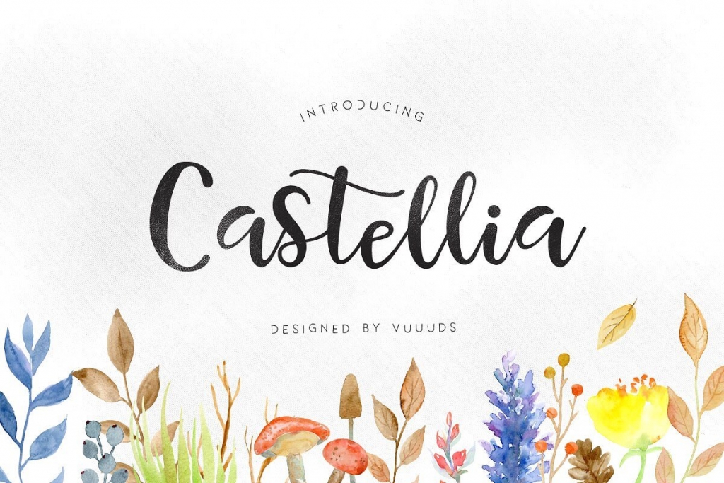 Castellia hand lettering calligraphy brush font