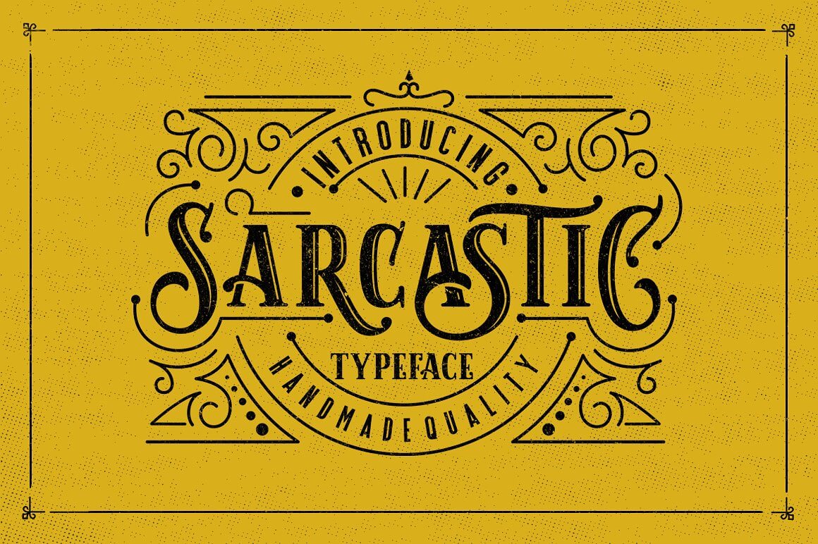 Sarcastic - caps vintage script