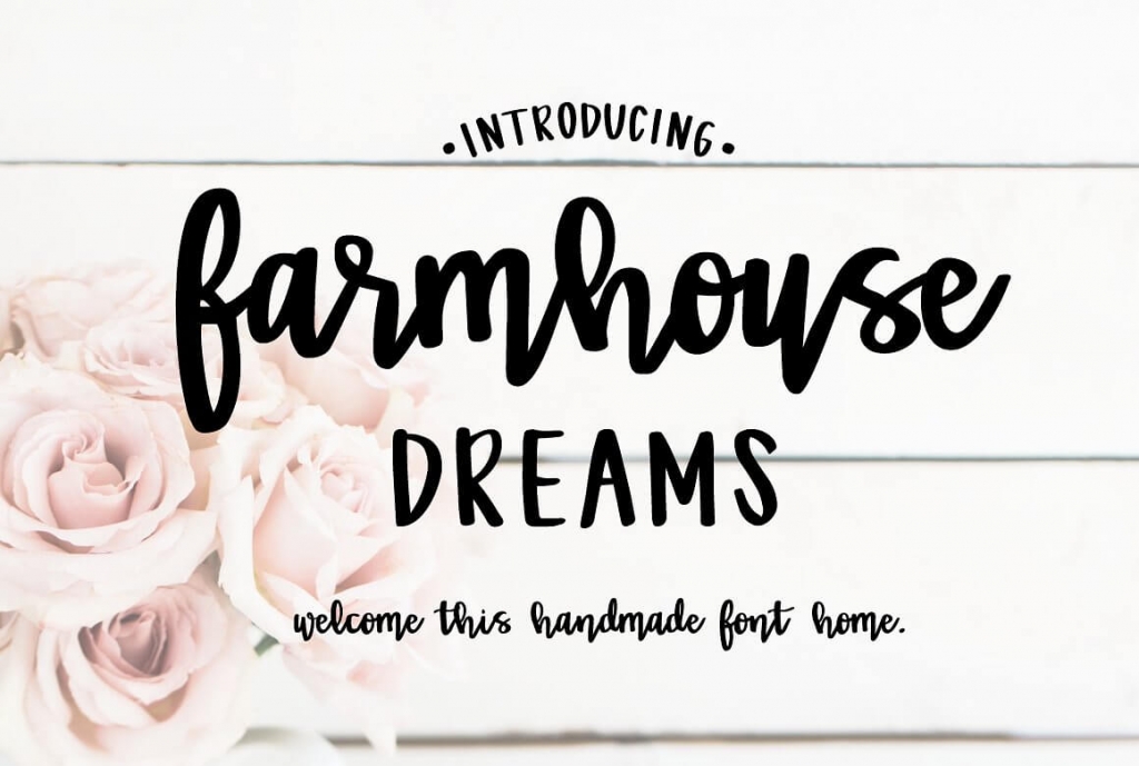 Farmhouse Dreams brush hand writing font