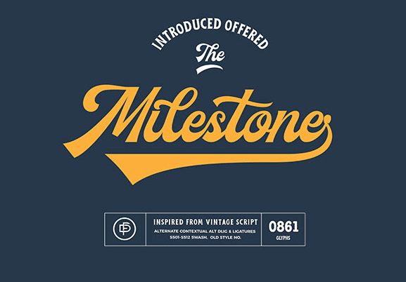 Milestone - retro hand lettering font