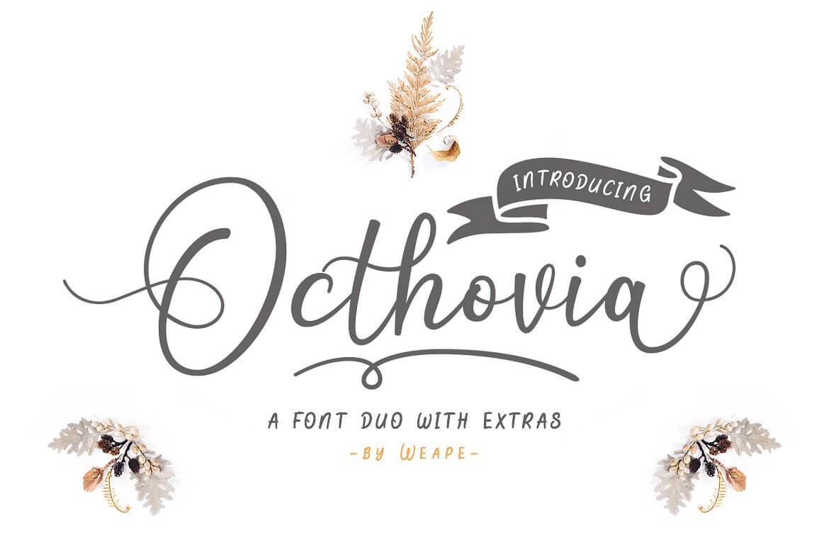 Octhovia font duo - feminine romantic hand written font