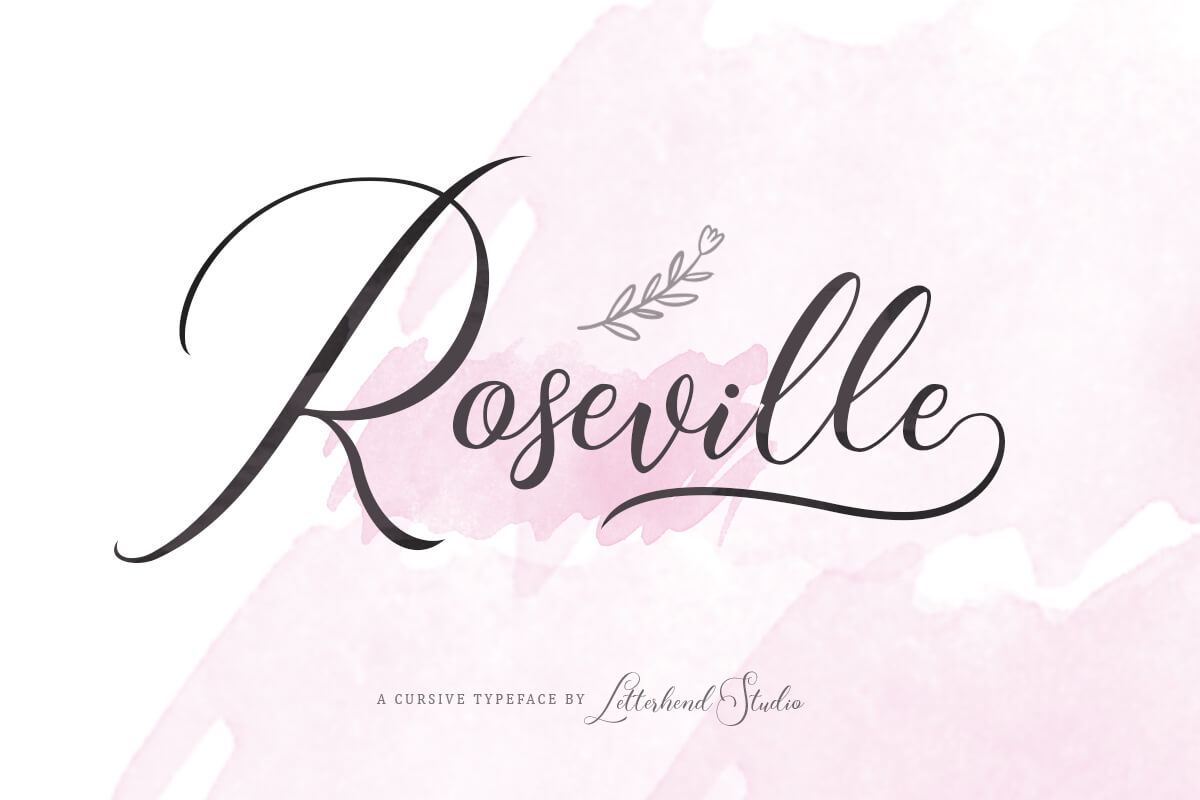 Roseville - romantic hand lettering font