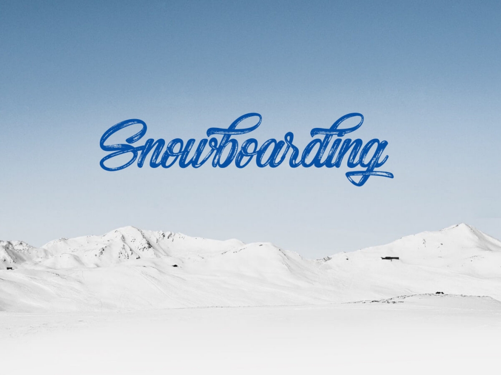 Snowboarding brush font