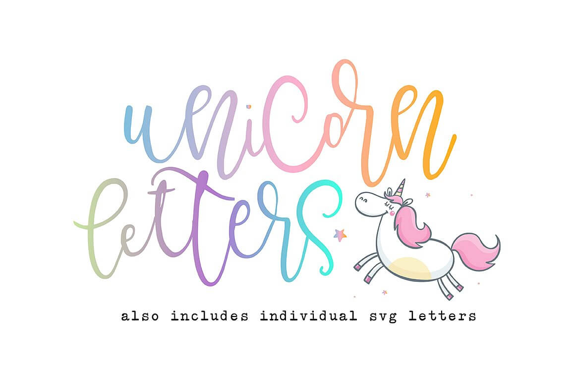 Unicorn Letters - playful children hand lettering font