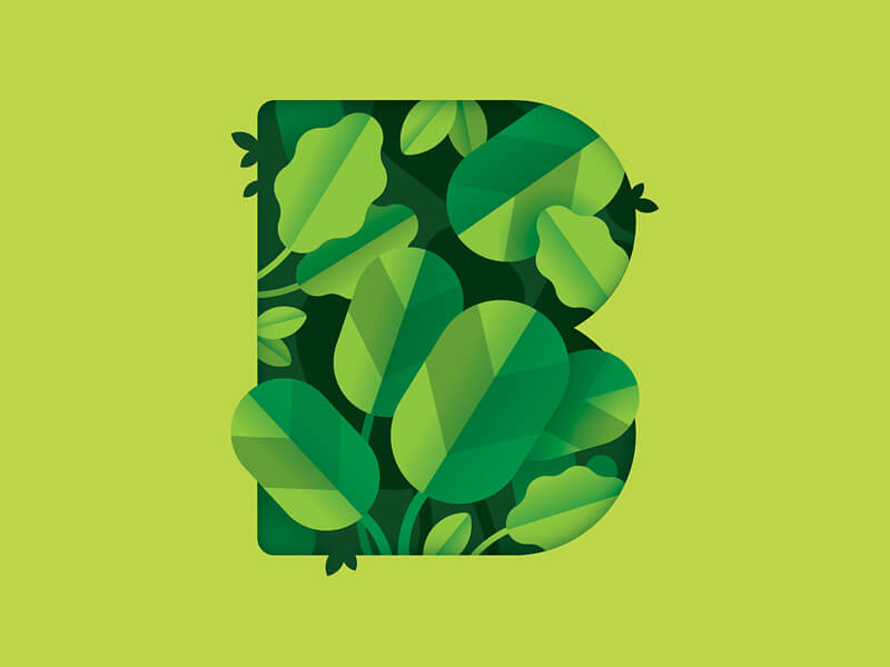 botanical elements - graphic design trends - 2019