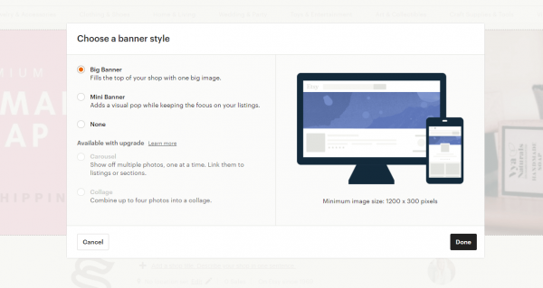 Change Etsy Banner Size