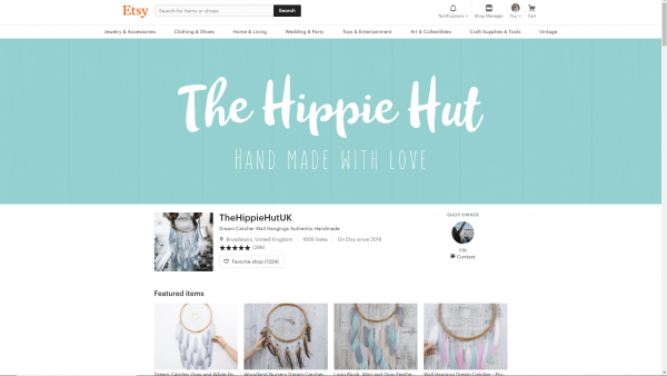 Etsy Banner Hippie Example