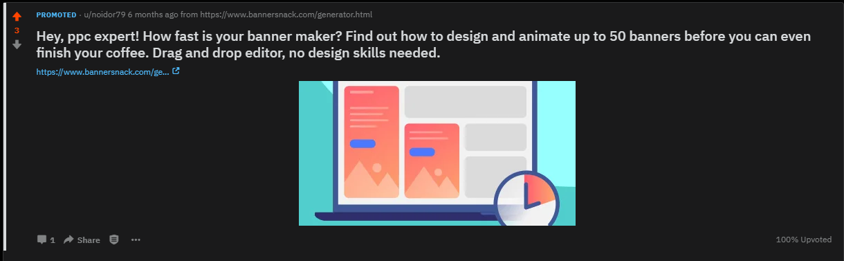 Reddit ad example