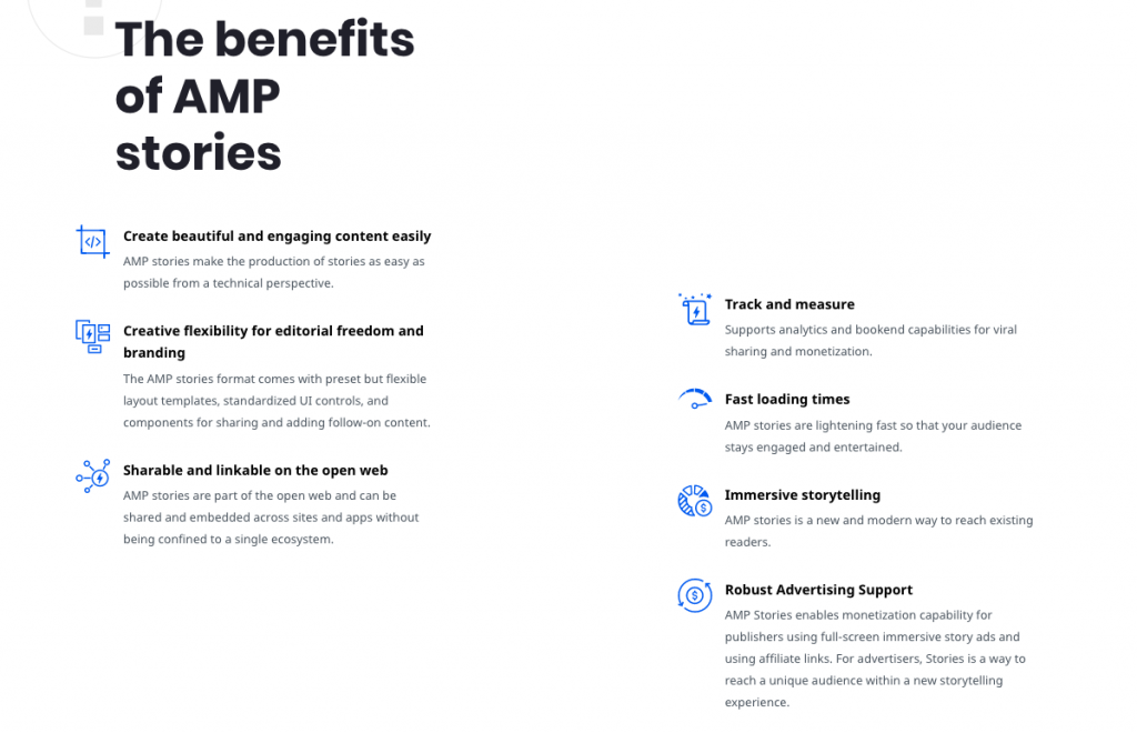 The benefits of AMP stories