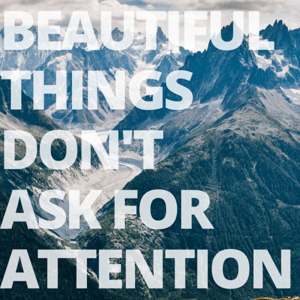 Beautiful things quote mountains summer graphic design