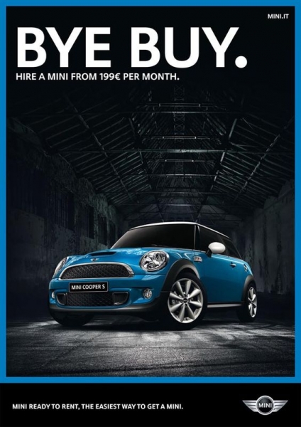 car loan lease advertisement mini cooper