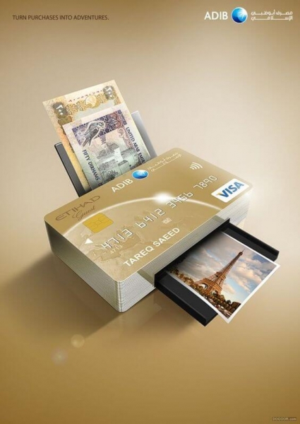 card credit travel printer advertisement for finance