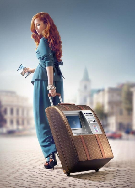 travel atm machine advertisement