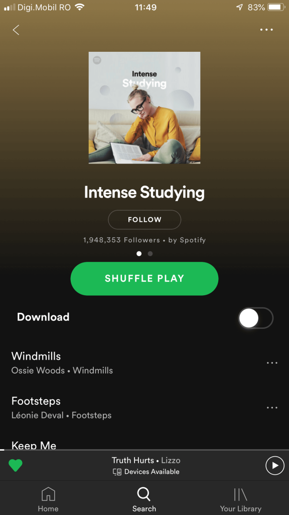 intense studying playlist cover