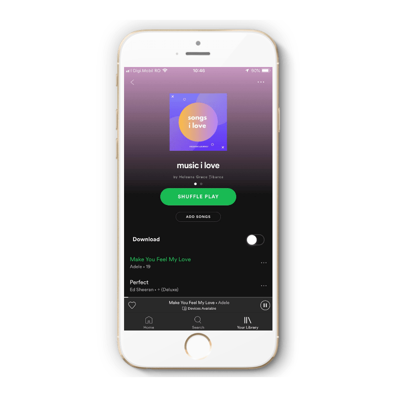 spotify playlist cover image on iphone