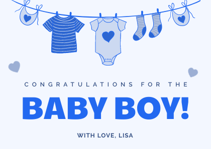 Baby Shower & New Baby Blue Card