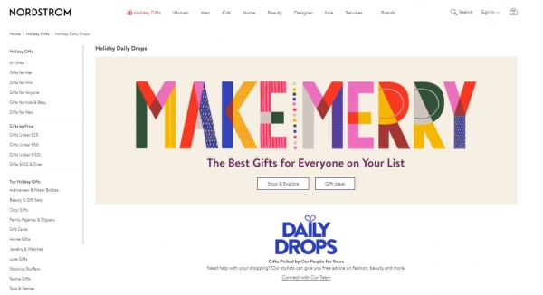 nordstrom gift ideas promotion strategy