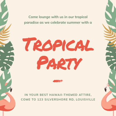 Tropical Party Invitation Template