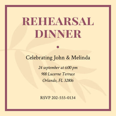 Rehearsal Dinner Invitation