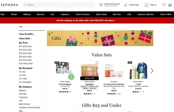 sephora gift ideas promotion strategy