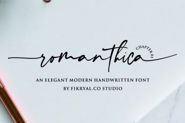 romanthica hadwritting font